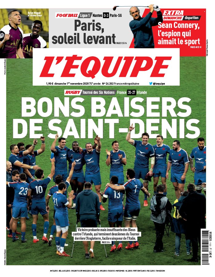 L’equipe du 01 Novembre 2020