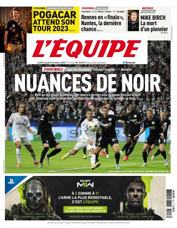 L'equipe du Jeudi 27 Octobre 2022