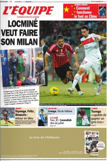 L'Equipe edition du 05 Janvier 2012