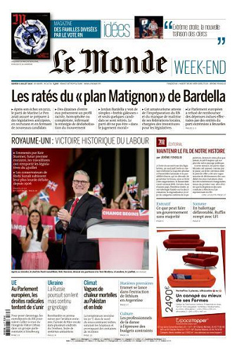 Le Monde + Le Mag du 06 Juillet FRENCH PDF 2024 FRENCH PDF 2024